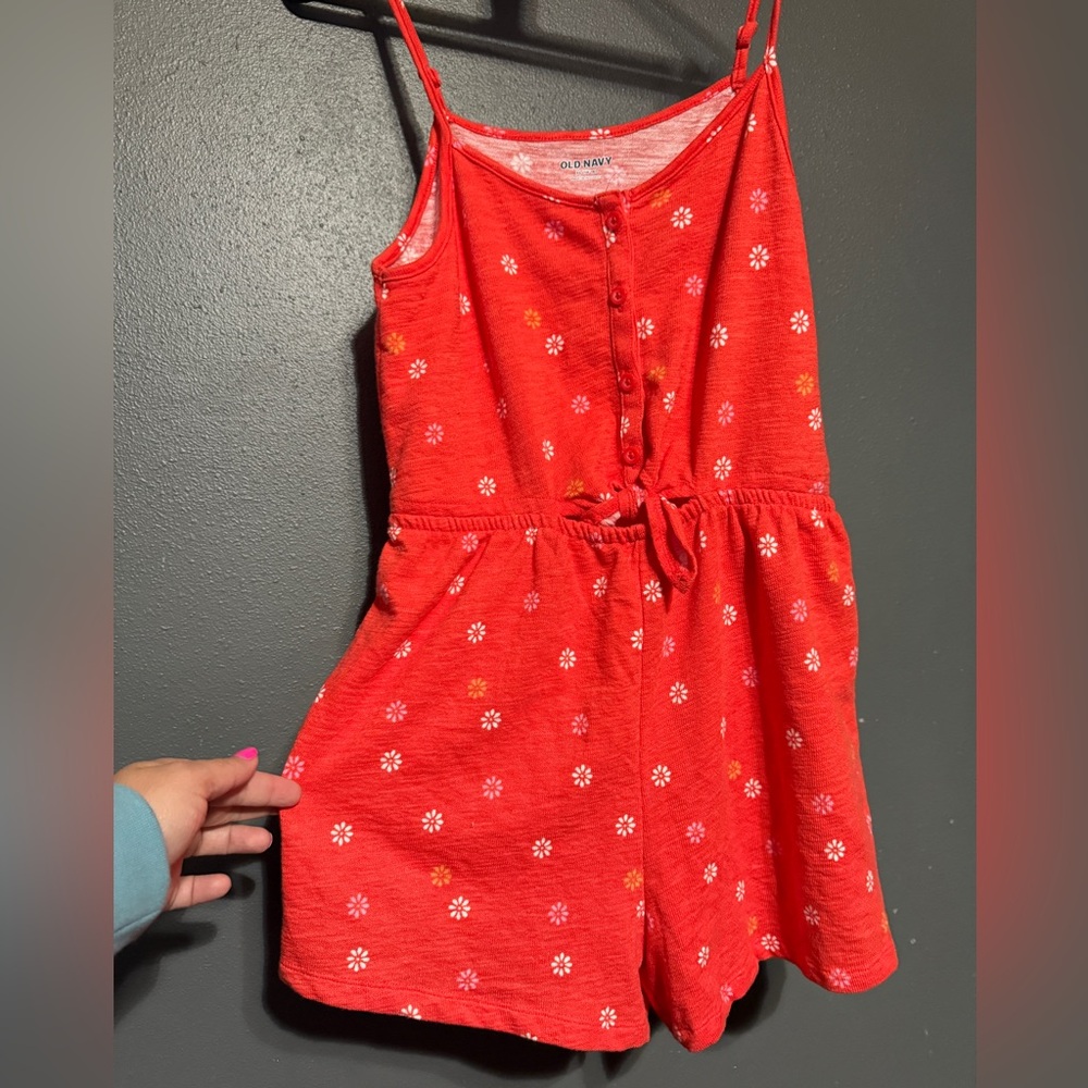 Old Navy Red Floral Kids Romper